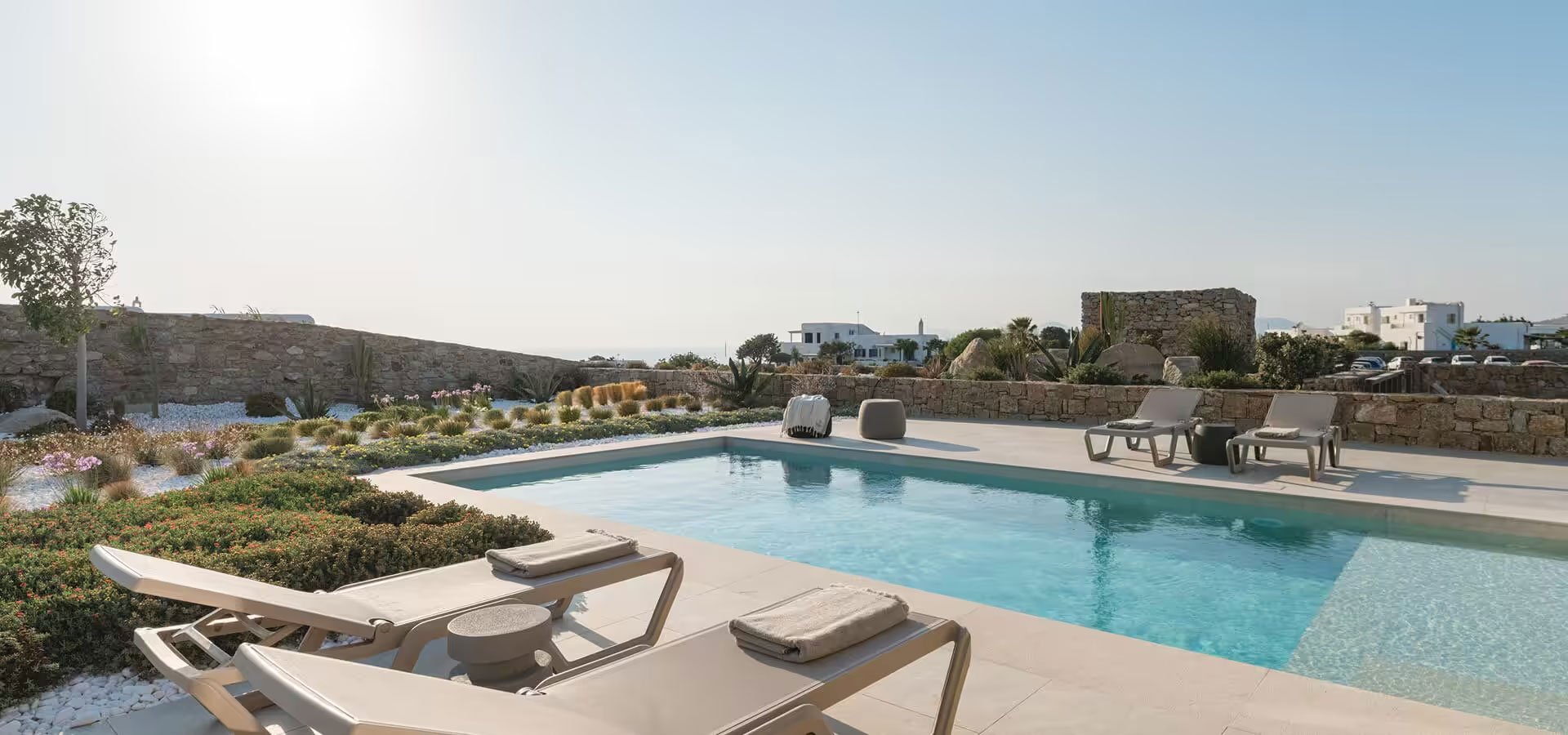 Outside area with pool and garden