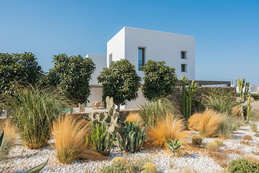Garden with Mediterranean planting next to Signature Suite with Private Pool & Sea View