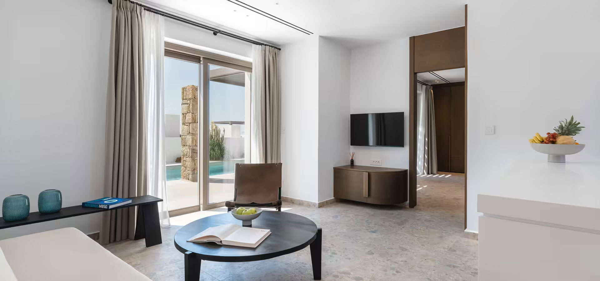 Interior space of a suite with private pool