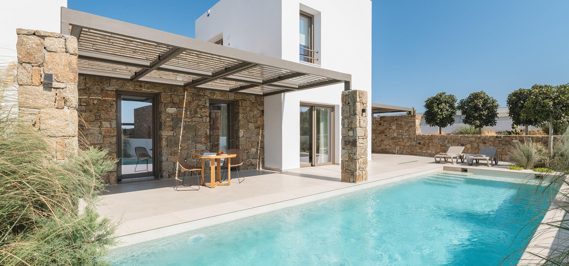 Outdoor patio and swimming pool
