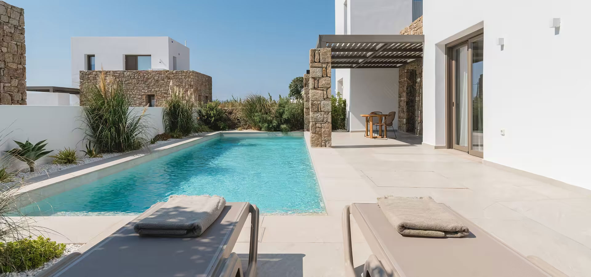 Outdoor private pool and patio